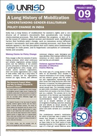 A Long History of Mobilization: Understanding Gender-Egalitarian Policy Change in India (Project Brief 9)